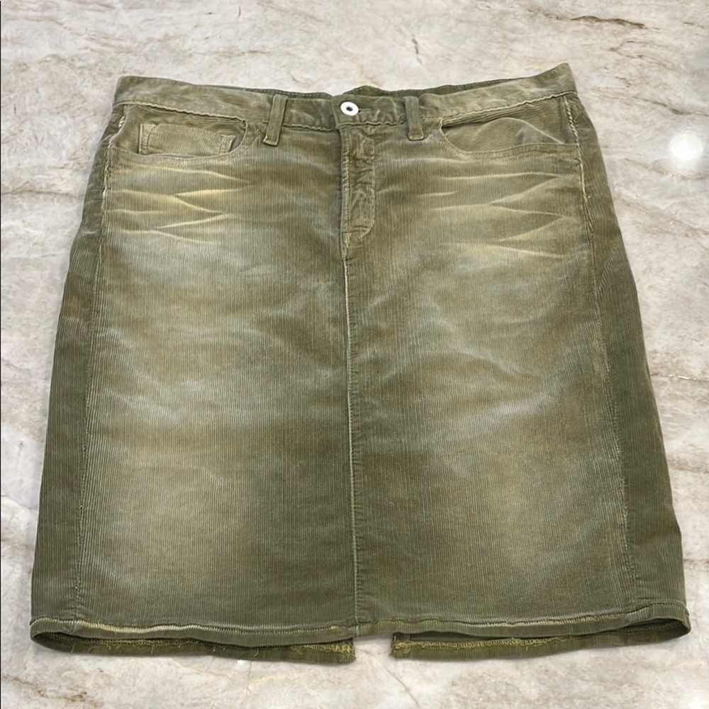 Loomstate | Olive Green Corduroy Skirt |‎ Organic Cotton | Made in USA | Size 30